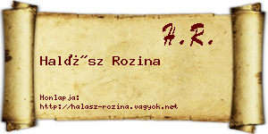 Halász Rozina névjegykártya